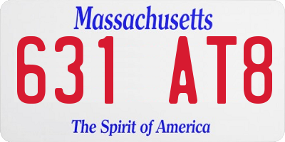MA license plate 631AT8