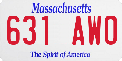 MA license plate 631AW0