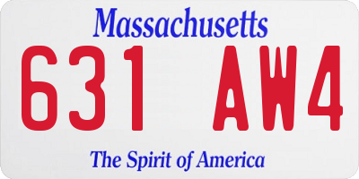 MA license plate 631AW4
