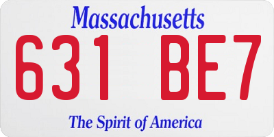 MA license plate 631BE7