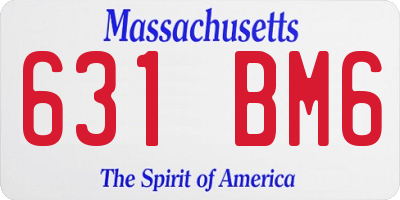 MA license plate 631BM6