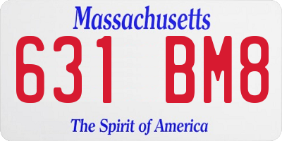 MA license plate 631BM8