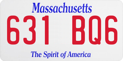 MA license plate 631BQ6