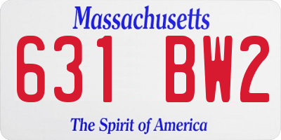 MA license plate 631BW2