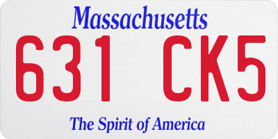 MA license plate 631CK5