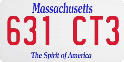 MA license plate 631CT3
