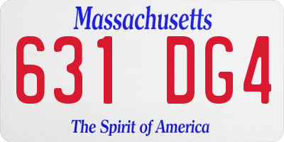 MA license plate 631DG4