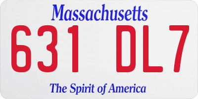 MA license plate 631DL7