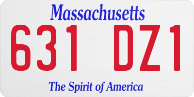MA license plate 631DZ1