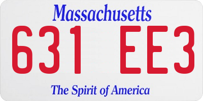 MA license plate 631EE3