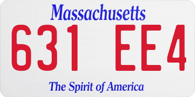 MA license plate 631EE4