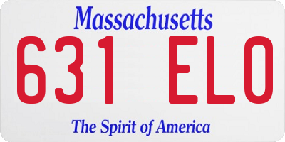 MA license plate 631EL0