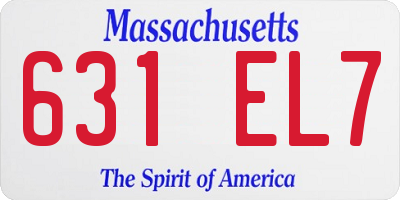 MA license plate 631EL7
