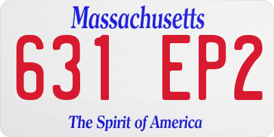 MA license plate 631EP2