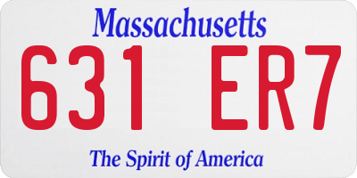 MA license plate 631ER7