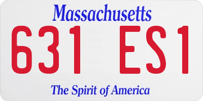 MA license plate 631ES1