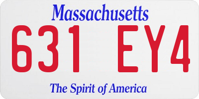 MA license plate 631EY4