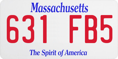 MA license plate 631FB5