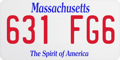 MA license plate 631FG6