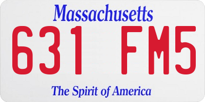 MA license plate 631FM5