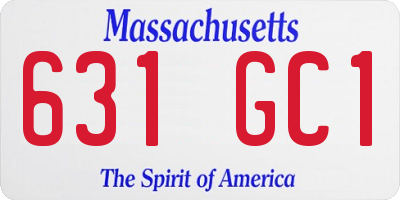 MA license plate 631GC1