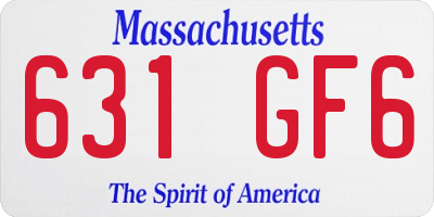 MA license plate 631GF6