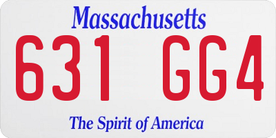 MA license plate 631GG4