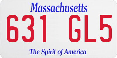 MA license plate 631GL5