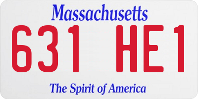 MA license plate 631HE1