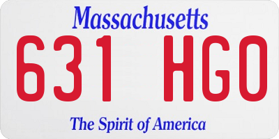 MA license plate 631HG0