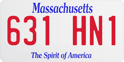 MA license plate 631HN1