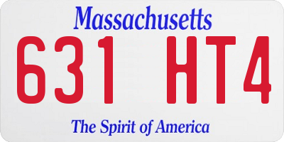 MA license plate 631HT4