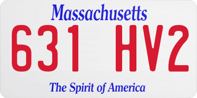 MA license plate 631HV2