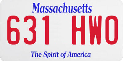 MA license plate 631HW0