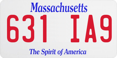 MA license plate 631IA9