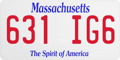 MA license plate 631IG6
