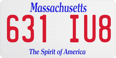 MA license plate 631IU8