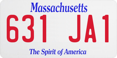 MA license plate 631JA1