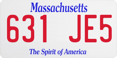 MA license plate 631JE5