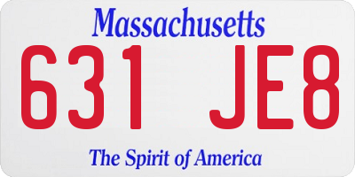 MA license plate 631JE8