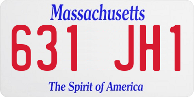 MA license plate 631JH1