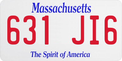 MA license plate 631JI6