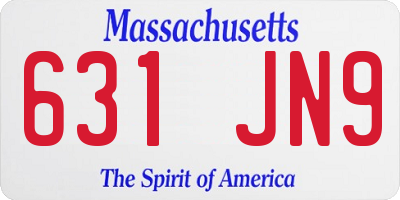 MA license plate 631JN9