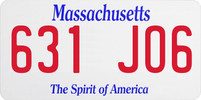 MA license plate 631JO6