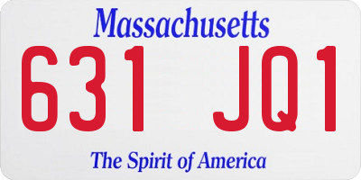 MA license plate 631JQ1