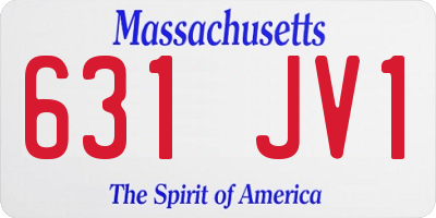 MA license plate 631JV1