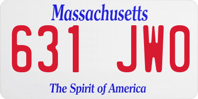 MA license plate 631JW0