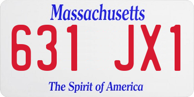MA license plate 631JX1