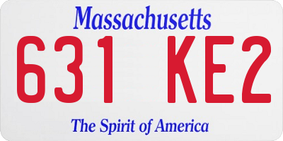 MA license plate 631KE2