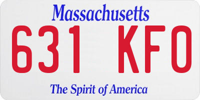 MA license plate 631KF0